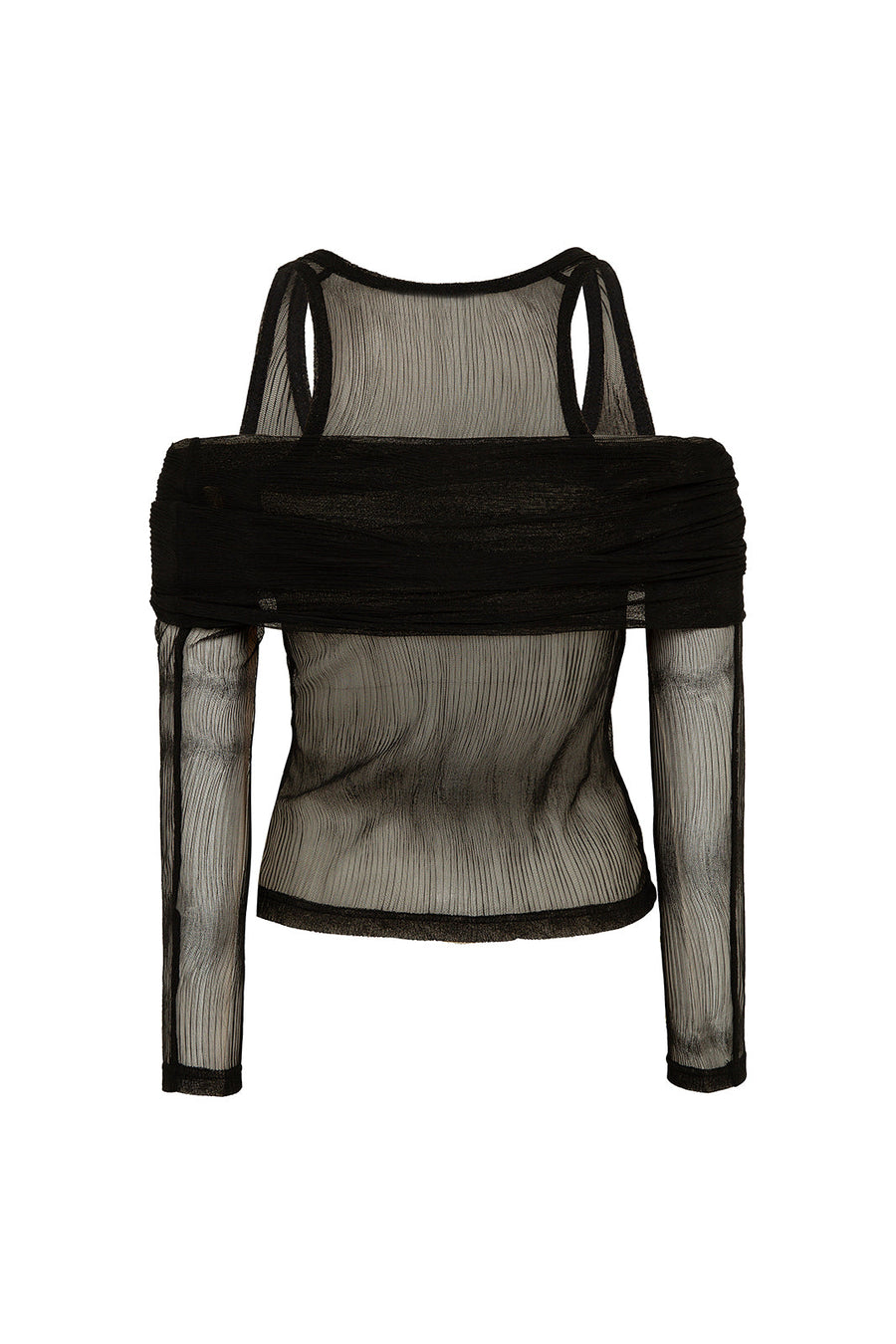 LILLE - Layered long-sleeve sheer top