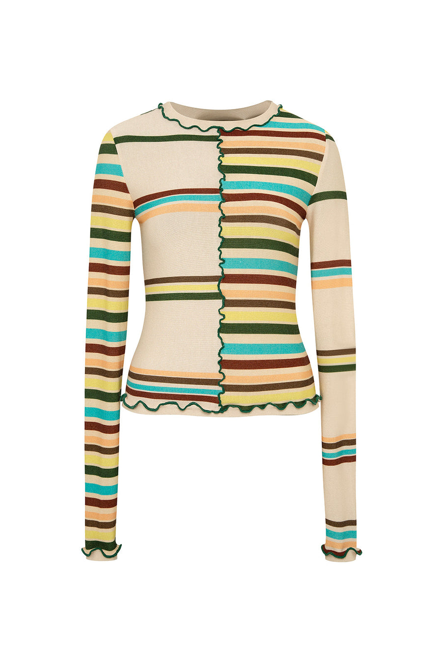 NITA - Multi printed patchwork knit top