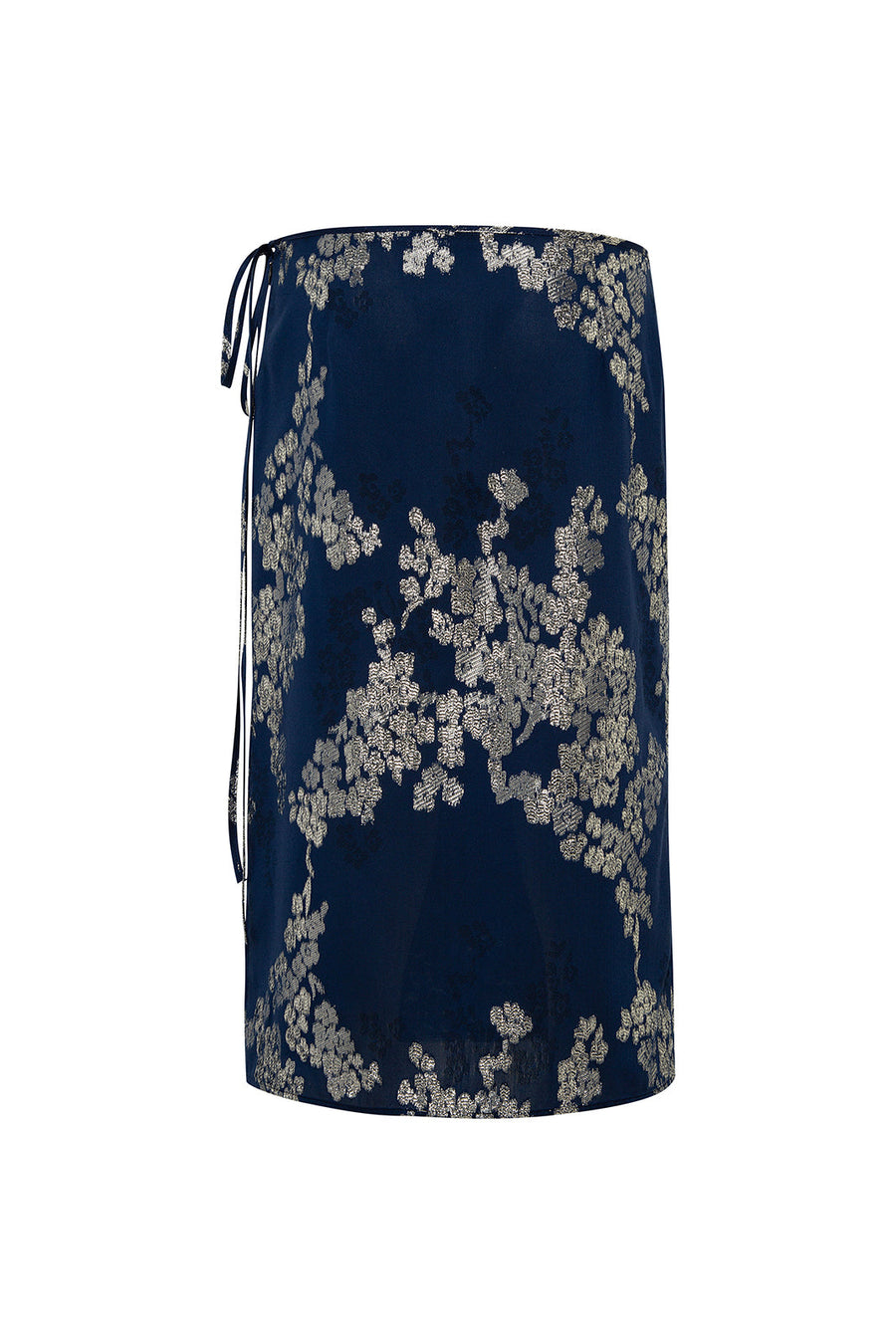 HELEN - Tie-detailed jacquard midi skirt