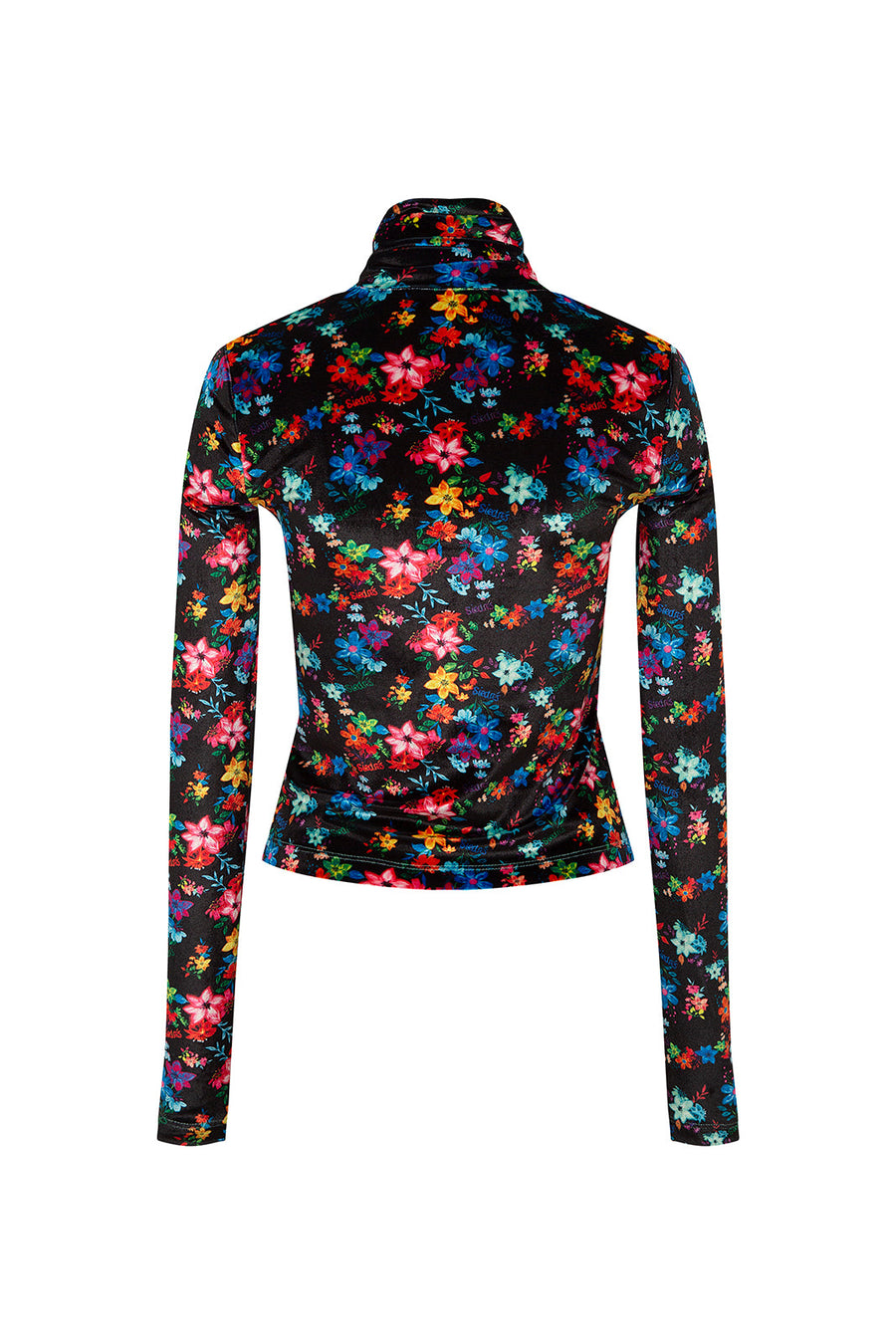 CODY - Floral printed fitted turtle neck top
