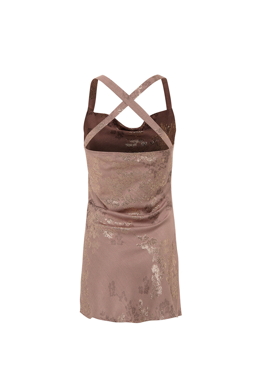 ELINA - Mini jacquard dress with tie detail