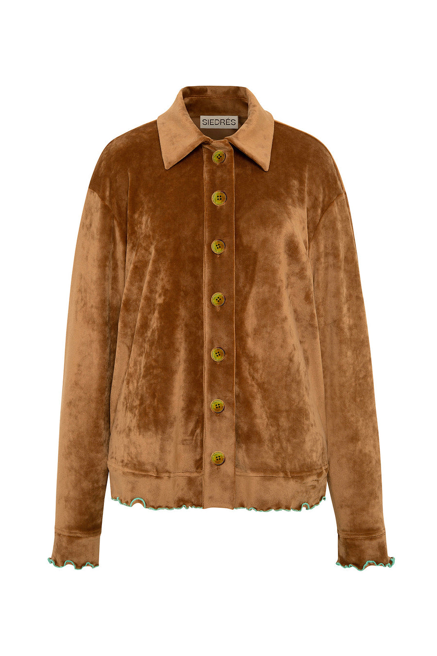 VICCI - Contrast stitch detailed velvet jacket