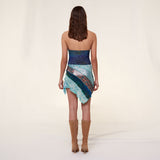 NERA - Asymmetric patchwork mini dress