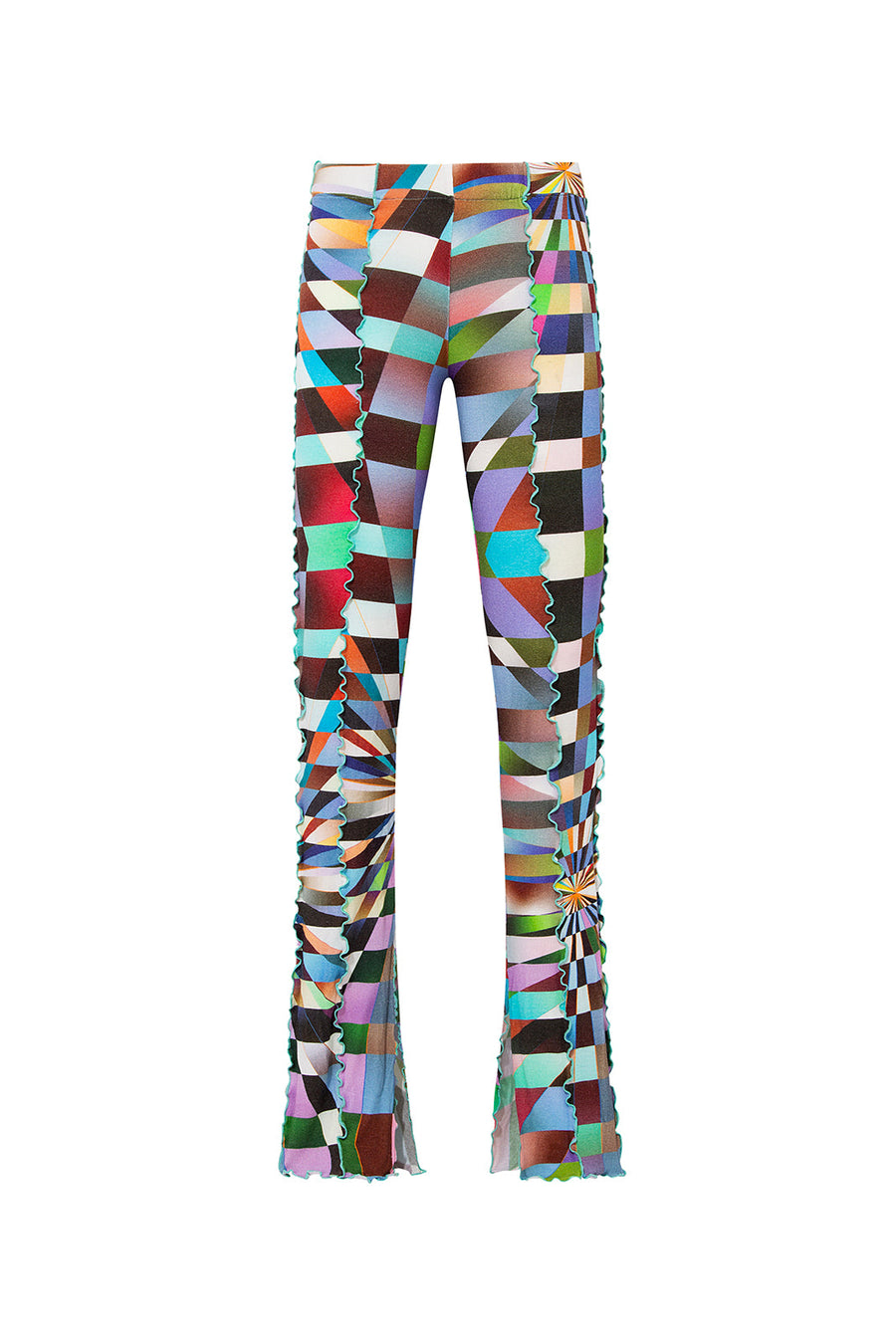 MULT - Kaleidoscope printed knit pants with contrast stitching